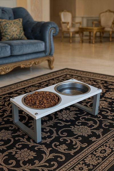 Okay Healthy Eating Stand for Cats and Dogs, Stainless Steel Stylish Design and Non-Slip Feet
