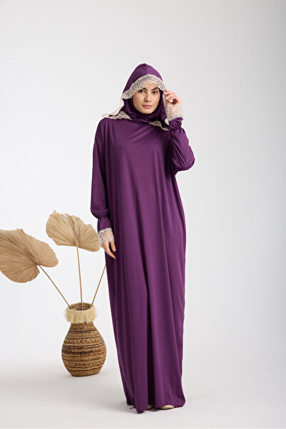 AKPİYYER Tek parça kapşonlu boneli kadin namaz elbisesi