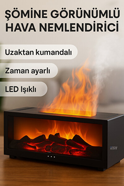 Wair Teknoloji Şömine Görünümlü LED Işıklı Aroma Difüzör & Hava Nemlendirici ...