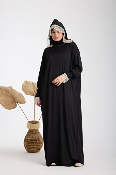AKPİYYER Tek parça kapşonlu boneli kadin namaz elbisesi