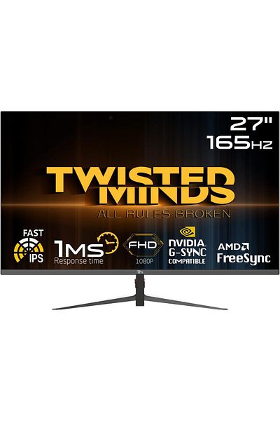 Twisted Minds Gaming Monitor, 27 inch, Full HD, 1920 x 1080, 1ms Response Time, 165Hz Refresh Rate,