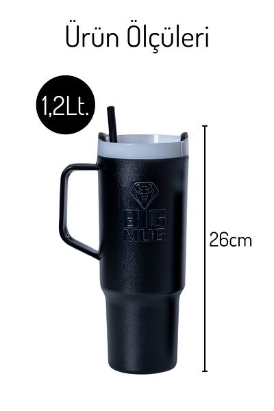 Nandy Home Large Size Water Bottle with Handle and Straw 1200ml.