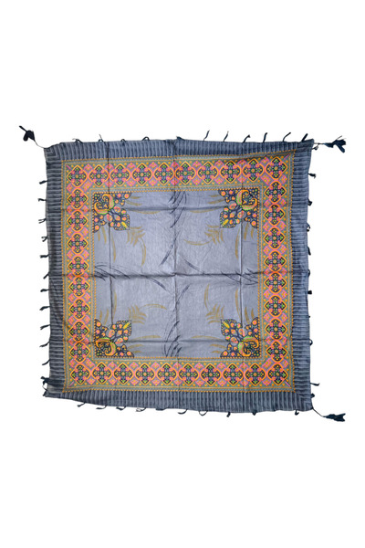 kızca Indian Silk Scarf Cot Blue