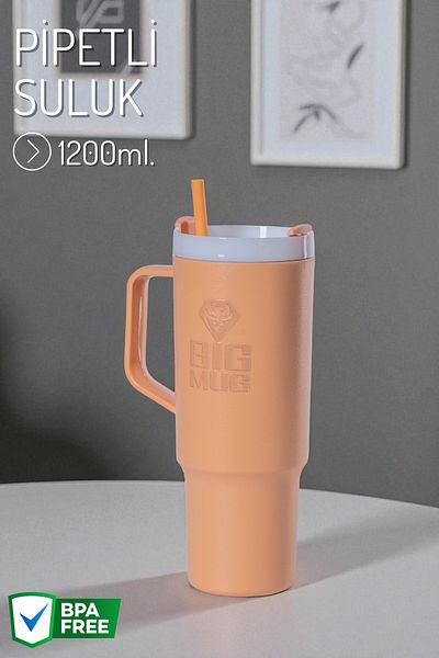 Nandy Home Large Size Water Bottle with Handle and Straw 1200ml.