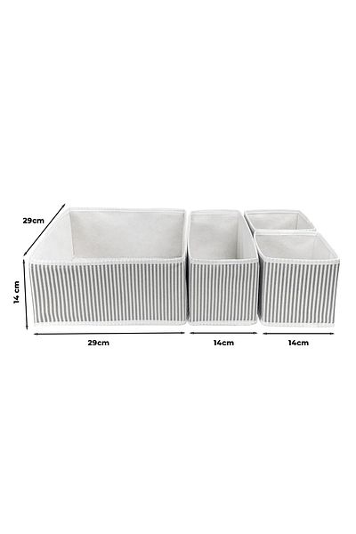 Tex Republic (2 Pcs) Alas 4-Piece Multi-Purpose Cabinet and Drawer Organizer Organizer Box Set