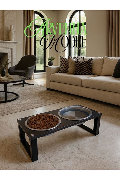 Okay Healthy Eating Stand for Cats and Dogs, Stainless Steel Stylish Design and Non-Slip Feet