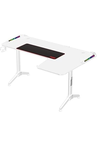 Twisted Minds L-Shaped Gaming Desk, White