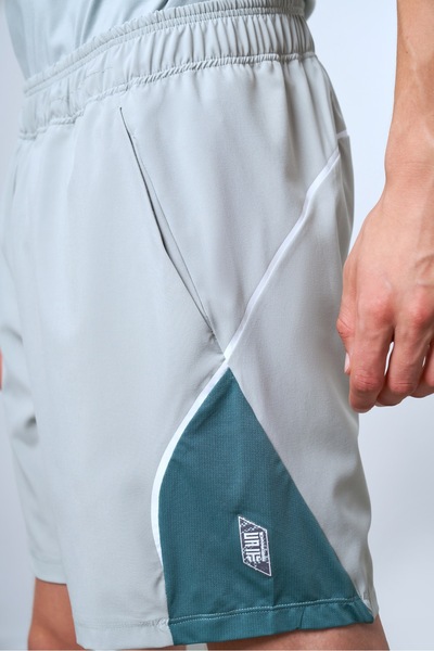 SPORTEMPT Kontrast Panelli Erkek Spor Şort - Yeşil