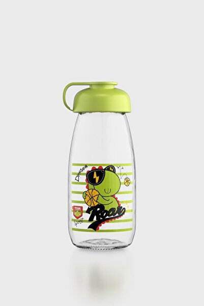 Renga Milky Kids Patterned 250 ml Glass Bottle 182056 Green