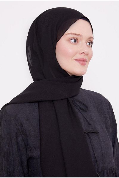 Levidor Black Arlyn Plain Shawl