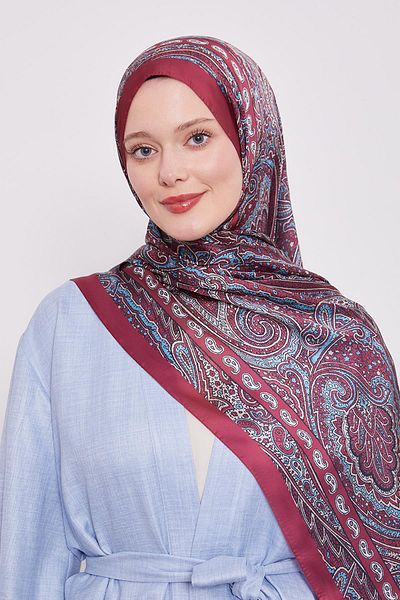 Levidor Red Edge Pattern Indian Silk Shawl