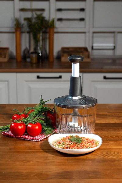 Akkoyunlu home 5 Blade Manual Chopper Hand Rondo Black Hand Blender Hand Pressed Rondo