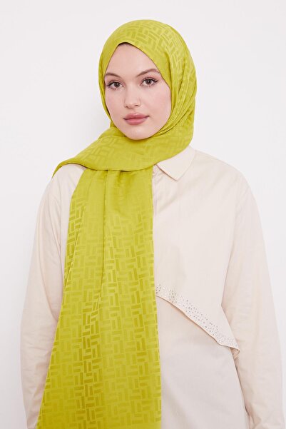 Levidor Lime Stick Pattern Blue Jacquard Shawl