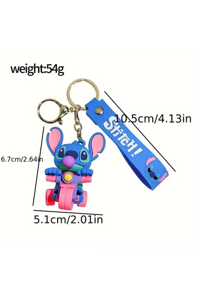FG KONNİCHİWA 3D Luxury Boy Anime Disney Stitch Silicone Keychain & Bag Accessory