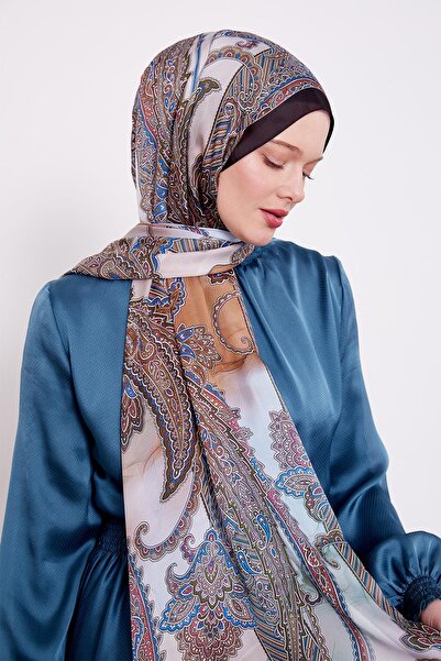 Levidor Μαύρο φλοράλ ινδικό μεταξωτό σάλι