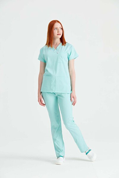 DEMOTEKS Scrub Set Costum Medical Classic Verde Menta Unisex - Mint