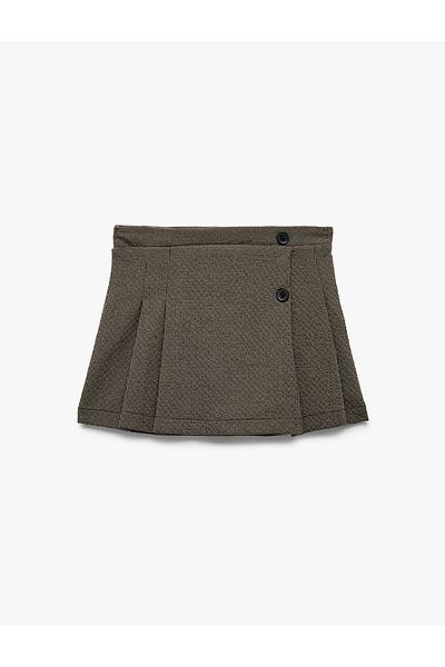 Koton Button Detailed A-Line Pleated Skirt