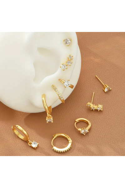 NevoAccessory Modern Halka Küpe Seti, Paslanmaz Çelik