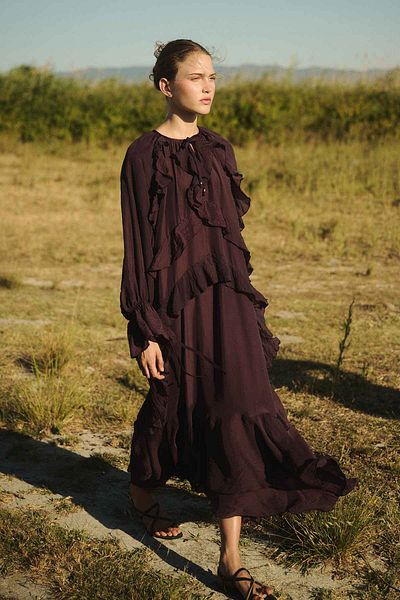 Hooopstore Burgundy Dress with Flywheel Detail