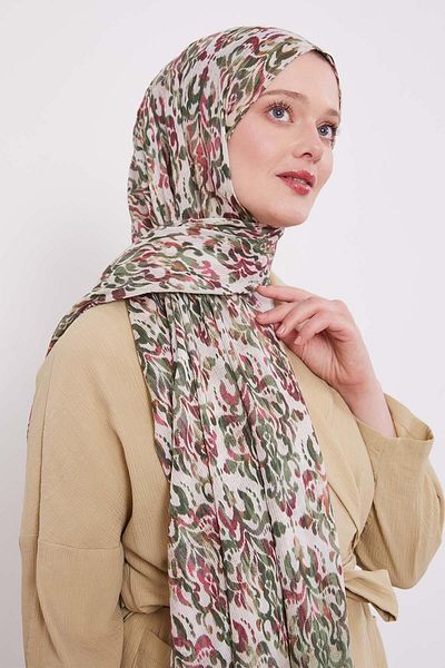 Levidor Green Tie Dye Pattern Cotton Shawl