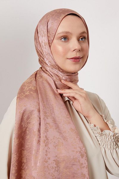 Levidor Pink Flower Pattern Italian Jacquard Shawl
