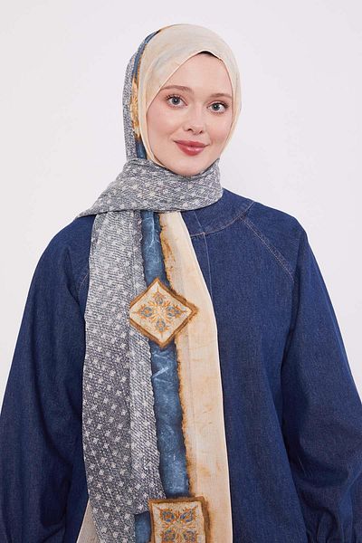Levidor Turquoise Speckle Pattern Cotton Shawl