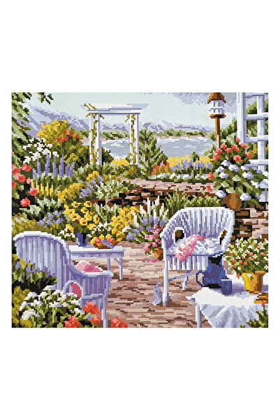 ElkaHobi Goblen Etamin İşleme Seti 40x50 cm Bahçe Deseni