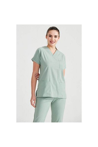 DEMOTEKS Scrub Set Costum Medical Classic Verde Ou de Rata Unisex - Light Duck Egg Cream- Classic