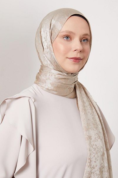 Levidor K.Mink Flower Pattern Italian Jacquard Shawl