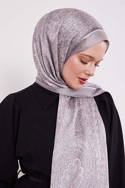 Levidor Silver mixed pattern indian silk shawl