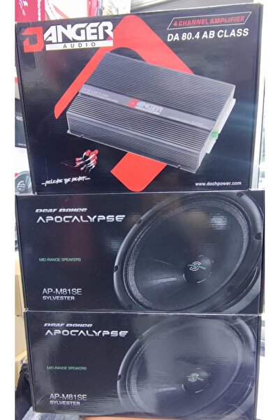 APOCALYPSE Profesyonel Paket Ses Sistemi 2 Takım 81SE- Danger Audio 80.4 Ab Class 4 Kanal Oto Amfi