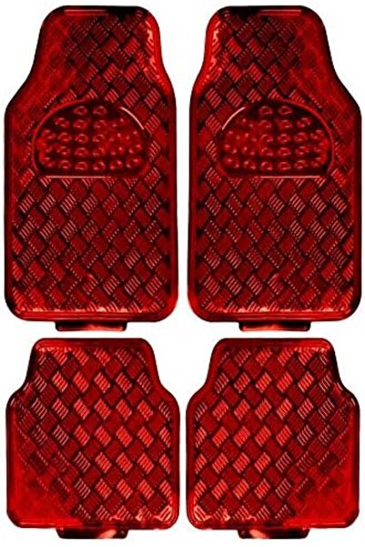 Matrix مجموعة من 4 قطع سجادات سيارة معدنية - أحمر، 42 × 1 × 73 سم