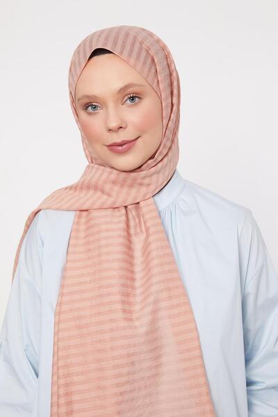 Levidor Σάλι Shinga με ρίγες ανοιχτή πούδρα