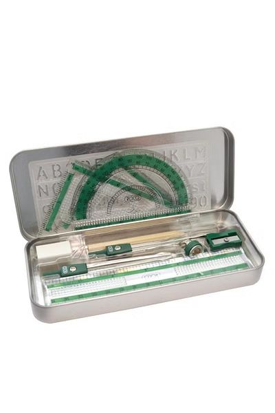 Roco Geometry Set Acrylic/Tin Container 10 Parts