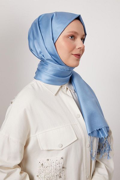 Levidor Denim Blue Silk Shawl