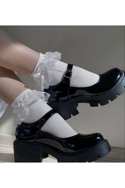 Generic Girls Ankle Length Socks, 100% Cotton Ruffle Lace Double Layer Socks, Socks (3 Pairs - White)