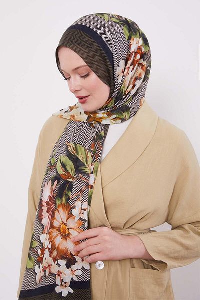 Levidor Green Zigzag Cotton Shawl