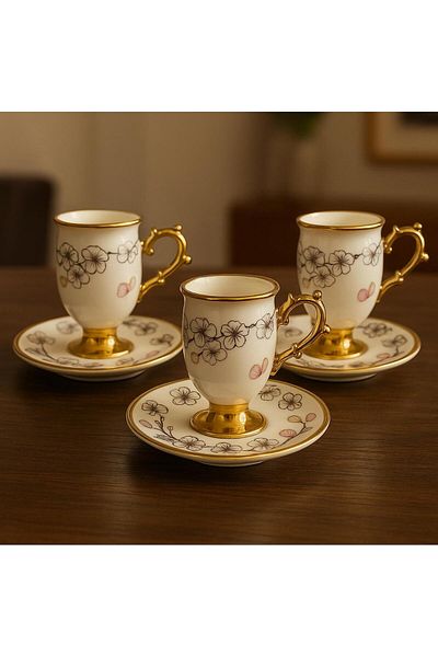 Paçi 6 Person Porcelain Coffee Cup Set