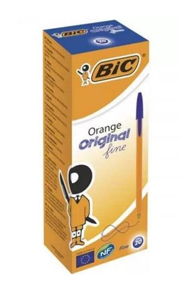 Bic Orange fine blue ballpoint pen, 20 pcs/box