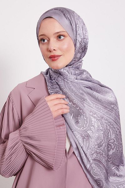 Levidor Şal de mătase indiană spiralată liliac