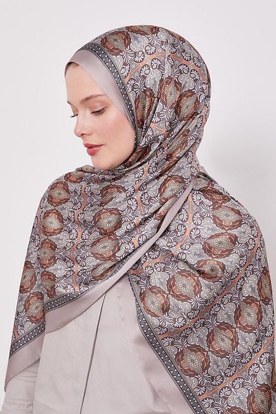 Levidor Mink Reflection Pattern Indian Silk Shawl