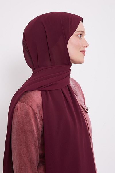 Levidor Plum Crinkle Plain Shawl