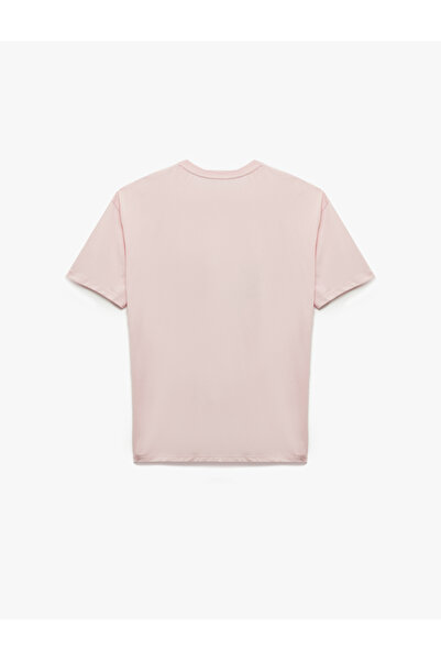 Koton Μπλουζάκι με κοντό μανίκι με λαιμόκοψη με βαμβακερό λουλουδάτο στάμπα