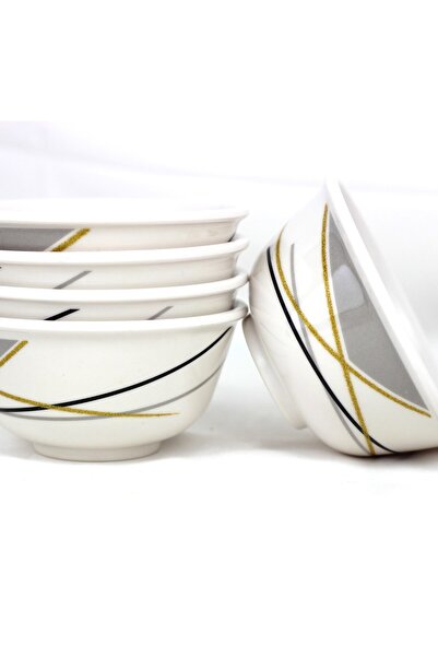Melrich 20 Pcs Melamine Gold Line Dinner Set 6 Dinner plate 6 Soup plate 2 Salad bowl 6 Rice bowl