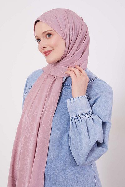Levidor Dusty Rose Abstract Tulip Pattern Jacquard Capri Shawl