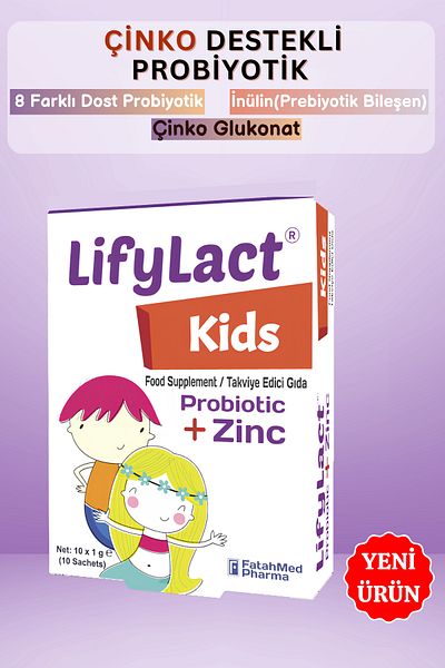 LifyLact Kids Probiotics, Prebiotic Sachet, Zinc, Advantage Pack of 2