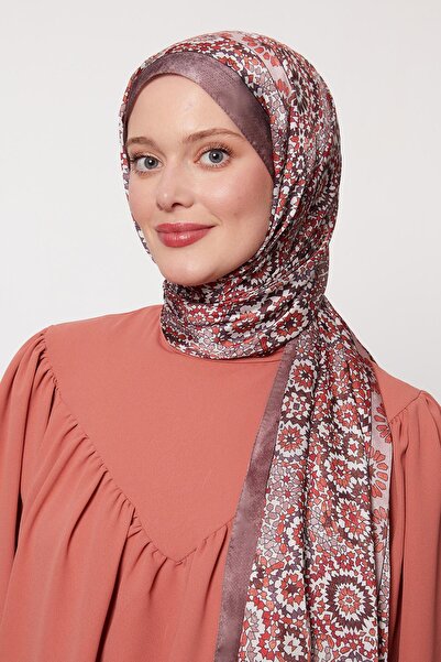 Levidor A.Kahve Batik Desen Hint İpeği Şal