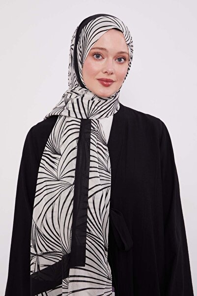 Levidor Siyah Tropikal Pamuklu Şal