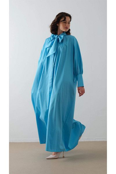 miha Hicran Önal Poplin Shirt Dress Blue