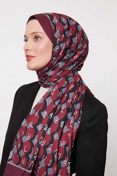 Levidor K.Burgundy Honeycomb Pattern Love Shawl